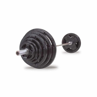 Body Solid 300lb Rubber Grip Olympic Set With Chrome Bar