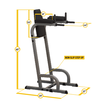 New 2024 Body Solid Vertical Knee Raise Dip Station Gym Experts