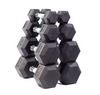 Rubber Hex Dumbbell Set Chrome Handle 10-50 lbs (New 2024)